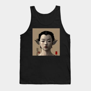 Beaux Animes Art, Ukiyo-e Japanese Anime Girl Illustration Design Tank Top